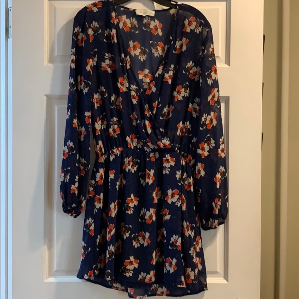 Red, white and blue floral dress